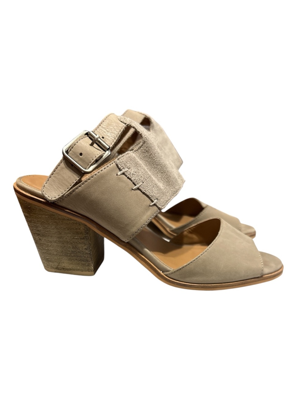 Kelsi Dagger BK Taupe Ankle Strap Block Heel Sandal Indie Boho Western Size 8 - Picture 2 of 10